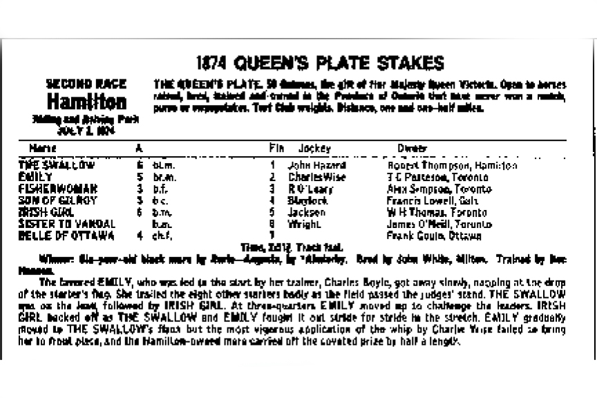 Ticket-1874 Queen's Plate