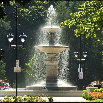 Photo by Ahthony Trudgian: Fountain water streaming down
